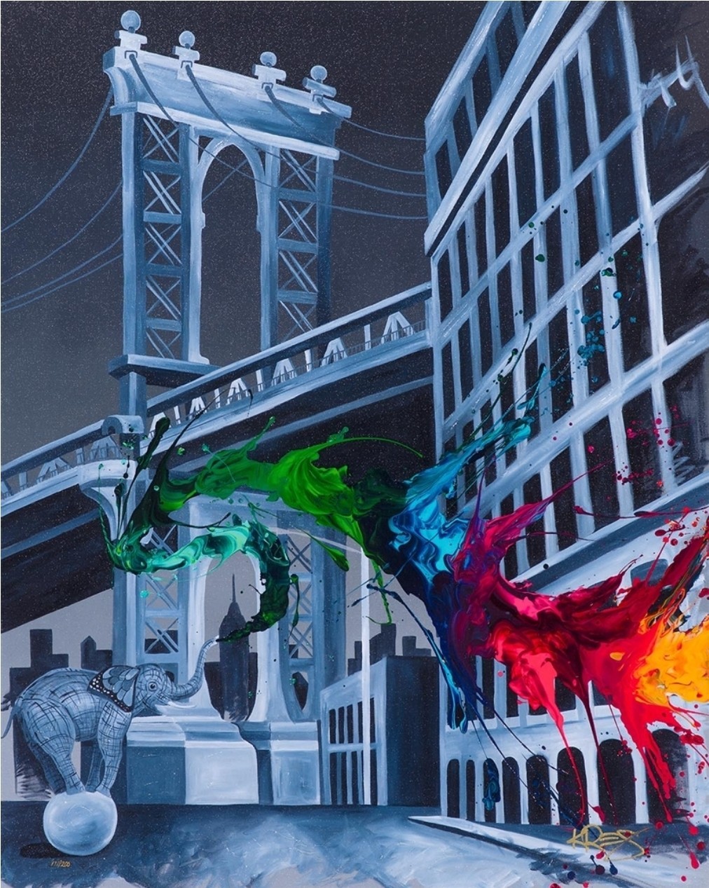 Another Beautiful Day In Dumbo by KRE8 – Limited Edition on canvas w/COA