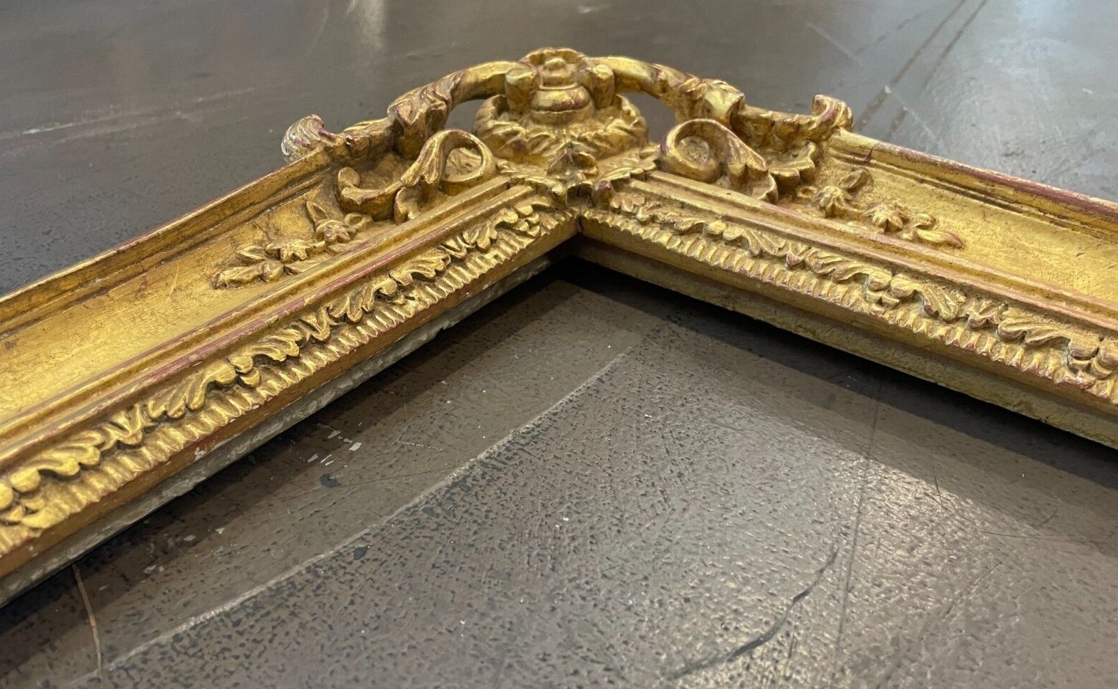 Louis XV -24″ x 30″ SOLID WOOD HAND CARVED PICTURE FRAME GILDED IN 22K GOLD LEAF