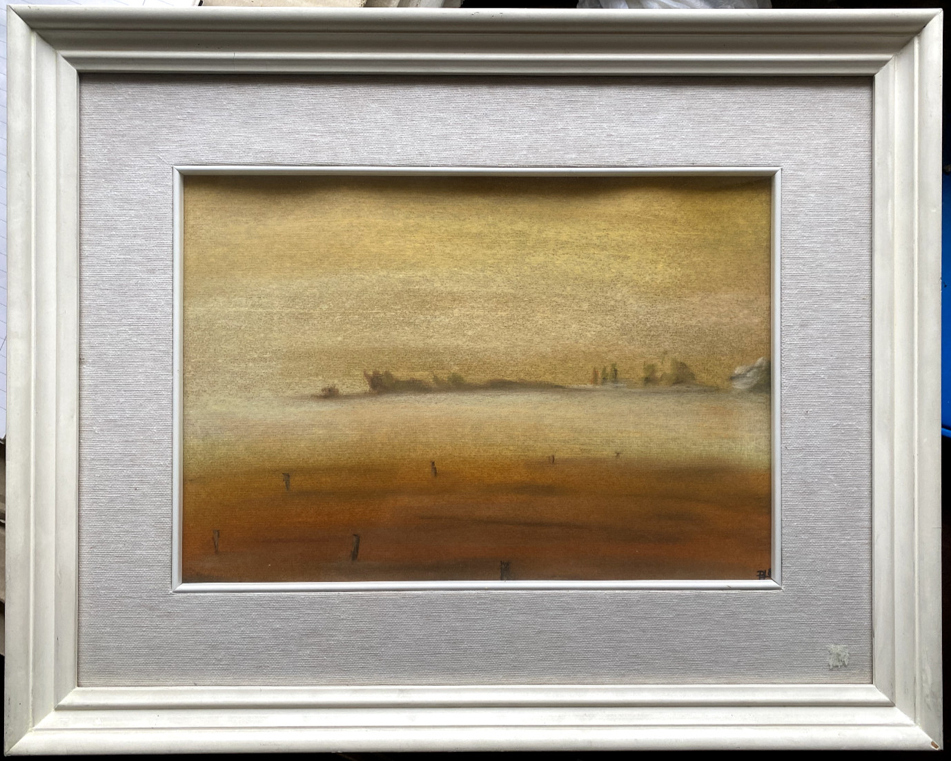 Pastel Monogram Desert Horizon Frame Modern Gallery Silhouette Sandstorm