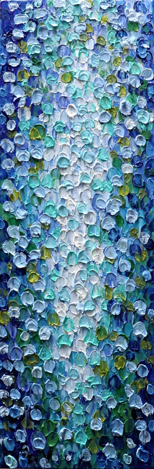River Drops Water Reflection Art 10×30 Original Palette Knife Painting