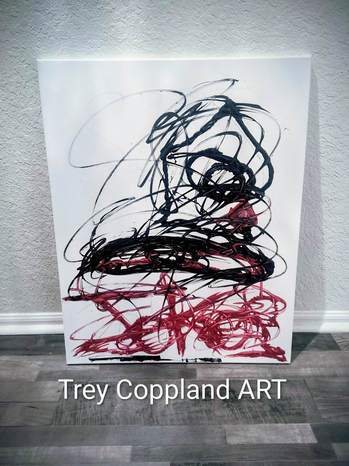 Trey Coppland, Joker Abstract Canvas Painting, 24+30 in, 2026, Signed