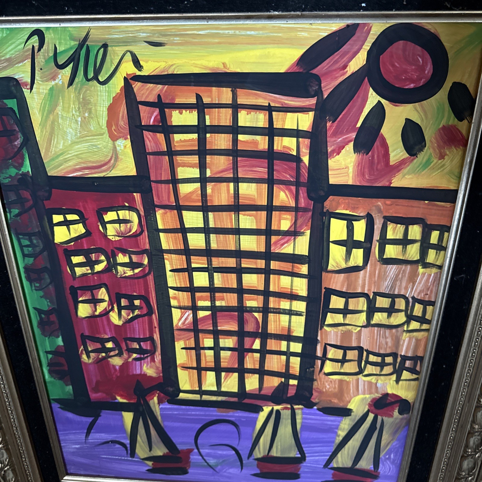 Peter Keil Abstract NYC Buildings Painting COA 26” X 22”