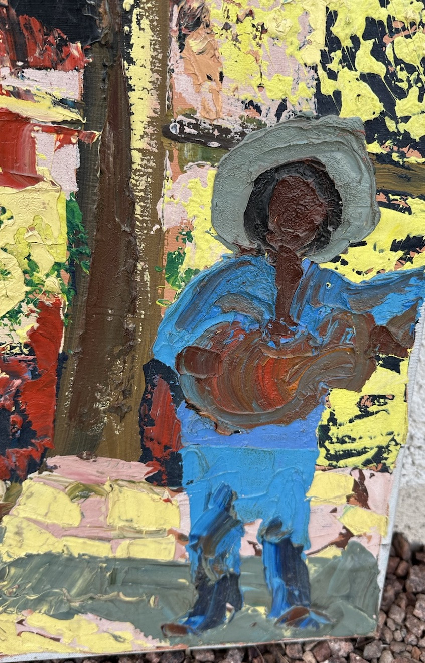 Bells Of Olvera Street (Los Angeles) Painting Paul Blaine Henrie Palette Knife