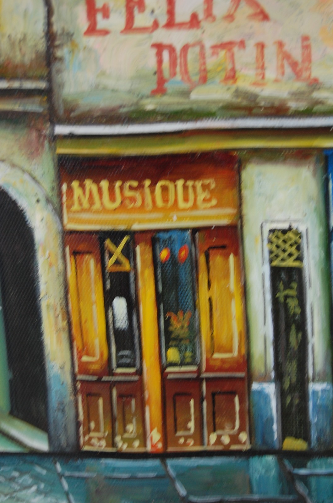 Vtg 80 Original Signed Mariel Chapot French Paris Street Scene Oil Painting 10X8