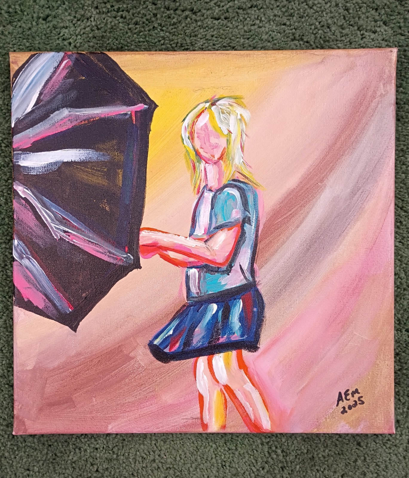 original acrylic painting on canvas «Rain?» by A.E.M. Abstract Colorful Art