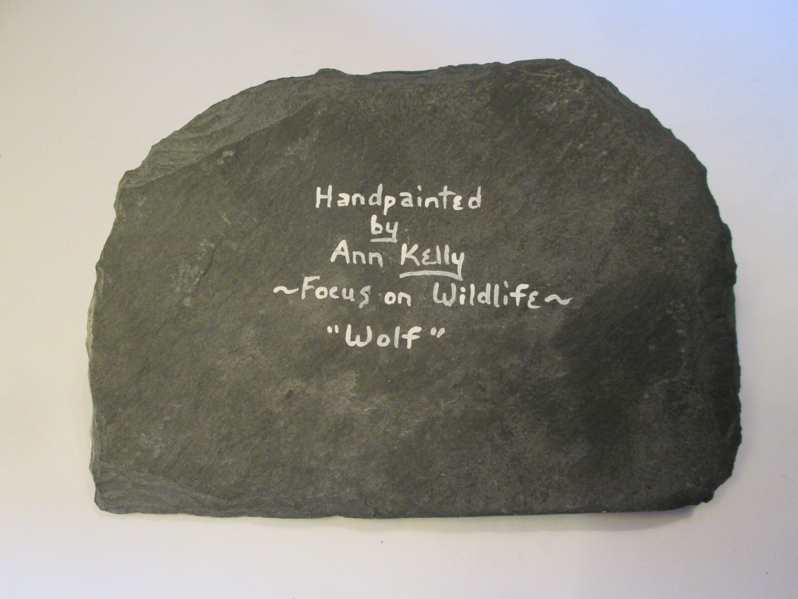 Wolf and Birch Tree hand painted slate by Ann Kelly