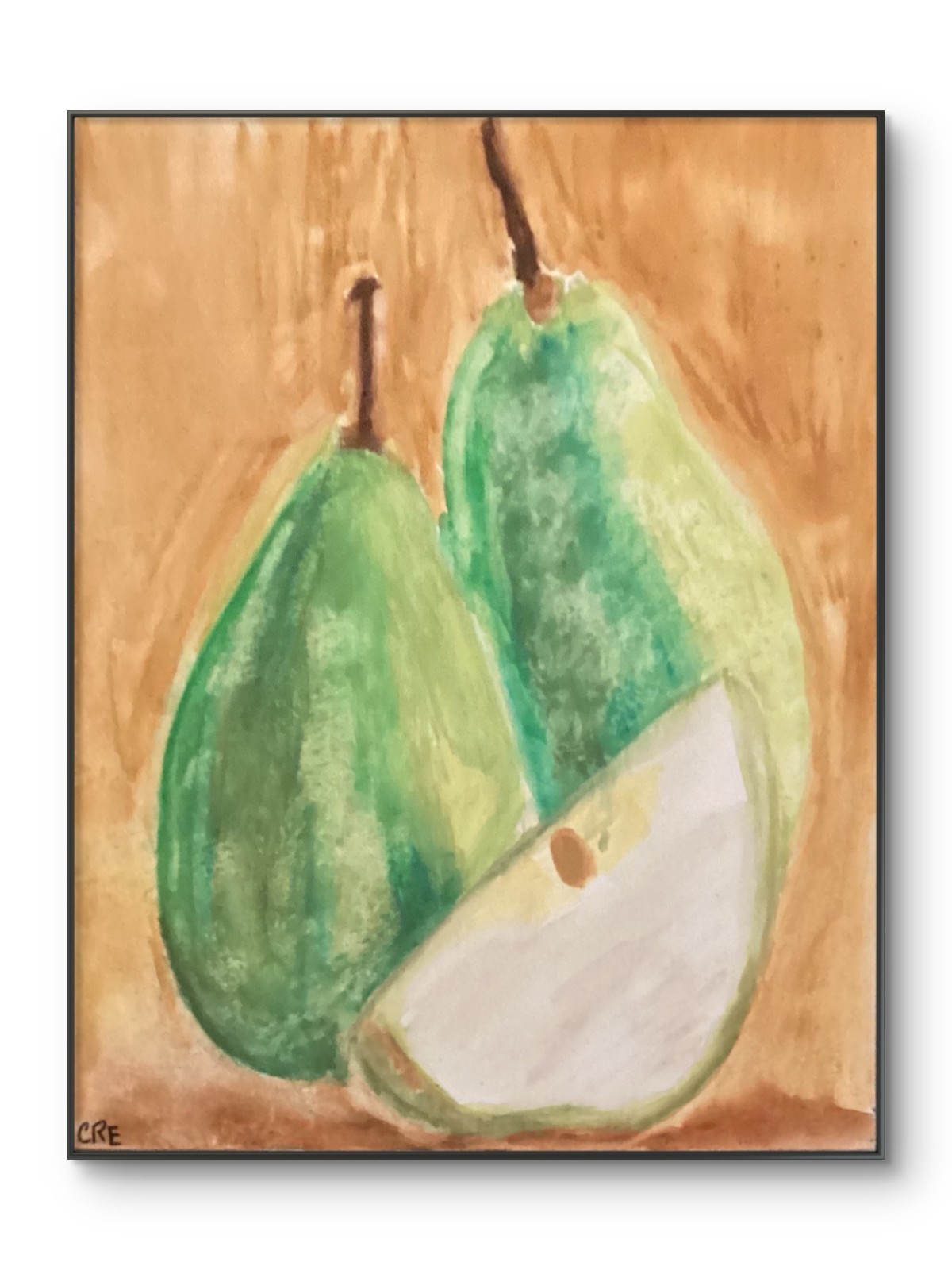3 Pears Rustic Summer Fruit Kitchen Original Wall Art 16 by 20 Canvas Panel