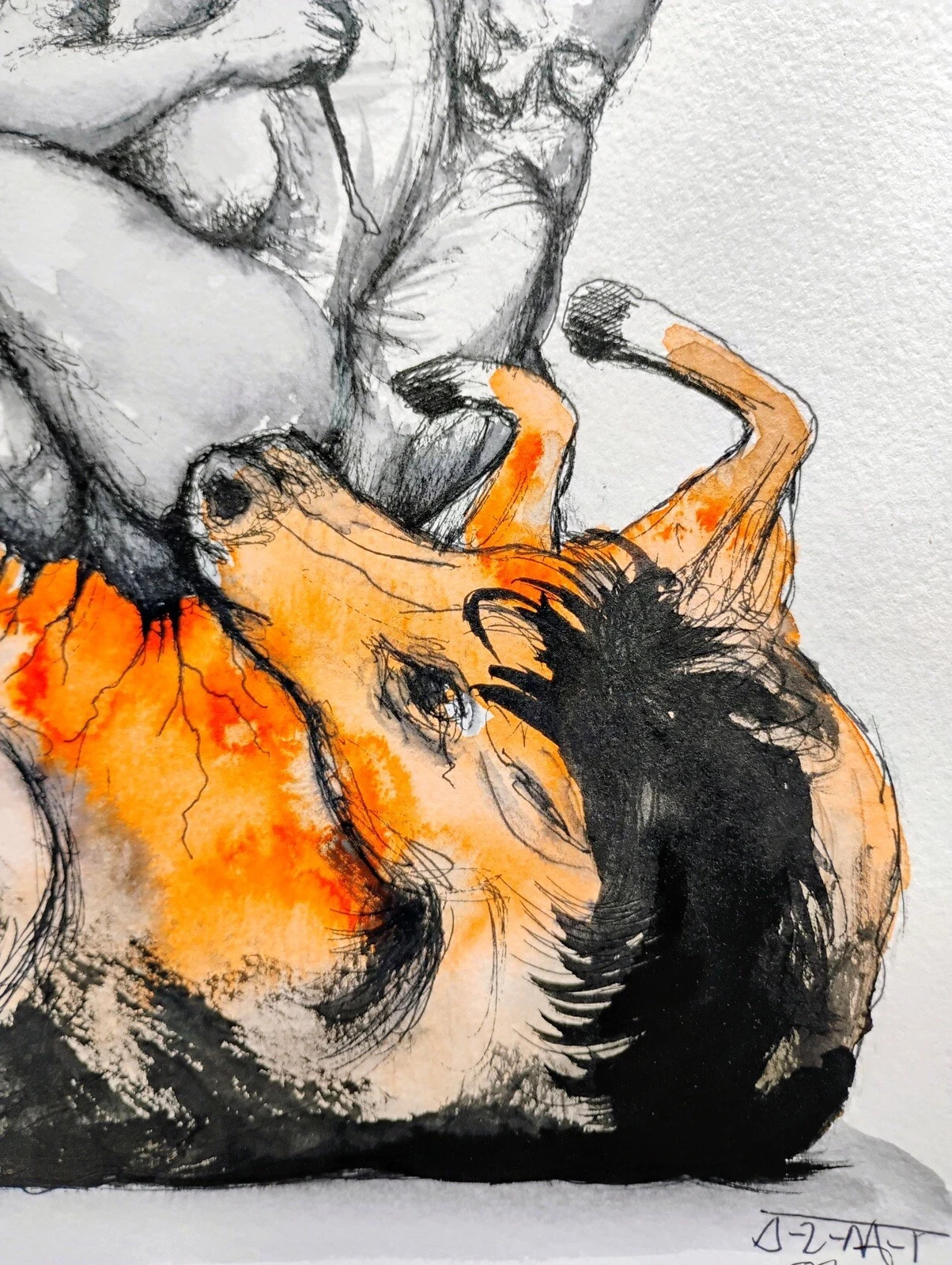 ALAIN DONATE HERNANDEZ ORIGINAL MIXED MEDIA ACRYLIC,INK ON CARDBOARD 9″X 12″