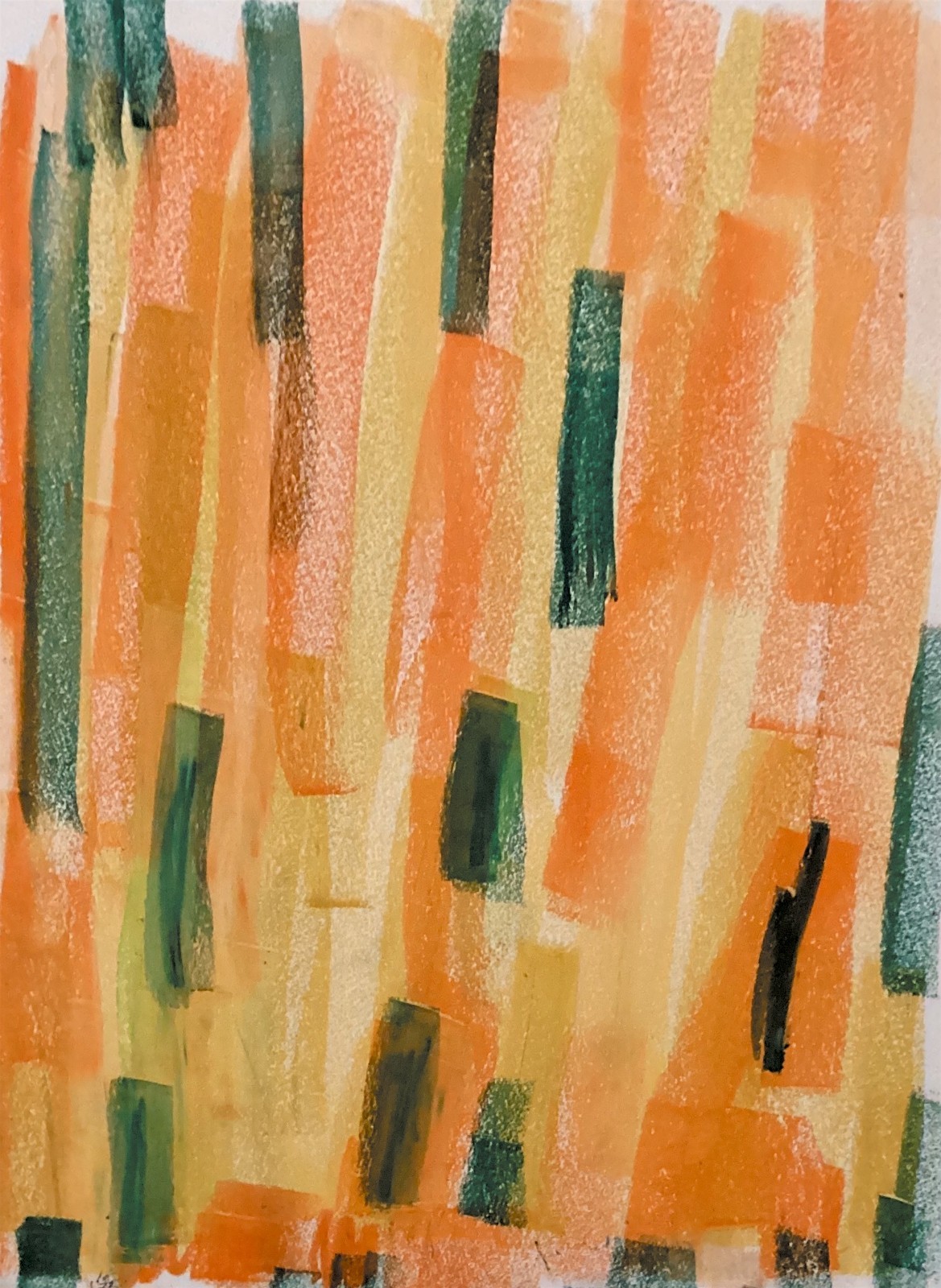 Bold Color Blocking Urban Textured Abstract Art Original 11 by 14 on Paper