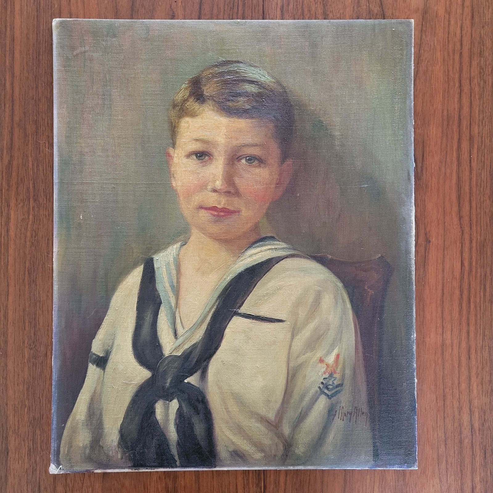 Mary Gertrude Stockbridge Allen Portrait of Boy In Sailor Uniform Early 20th C