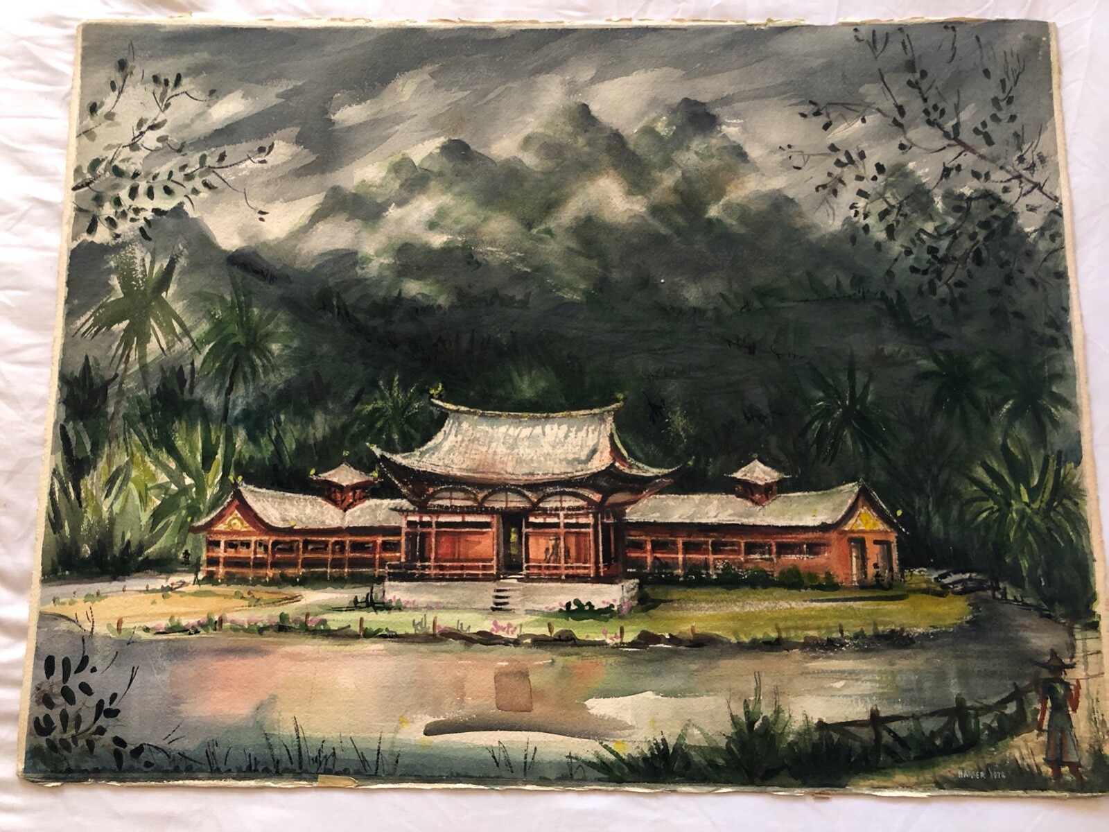Print Vintage watercolor paintings /Hamer collections/ 22 x 29