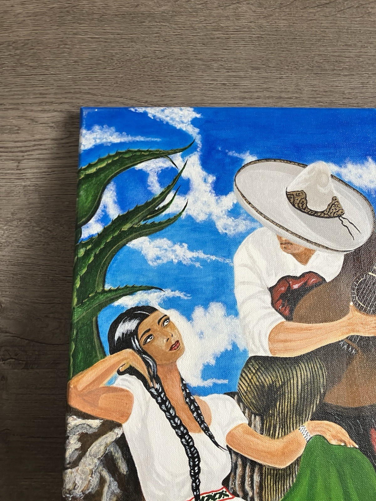 Original “the Serenade ” Acrylic Painting Prison Art Handmade Canvas Art