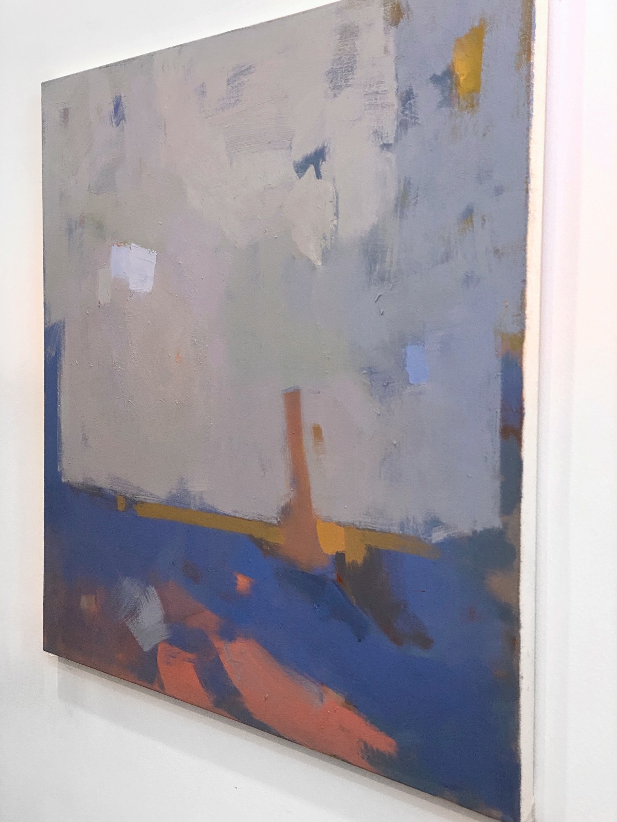 Blues Abstract Minimalist Landscape Original Oil Painting 32×34 Aldo Cherres Art