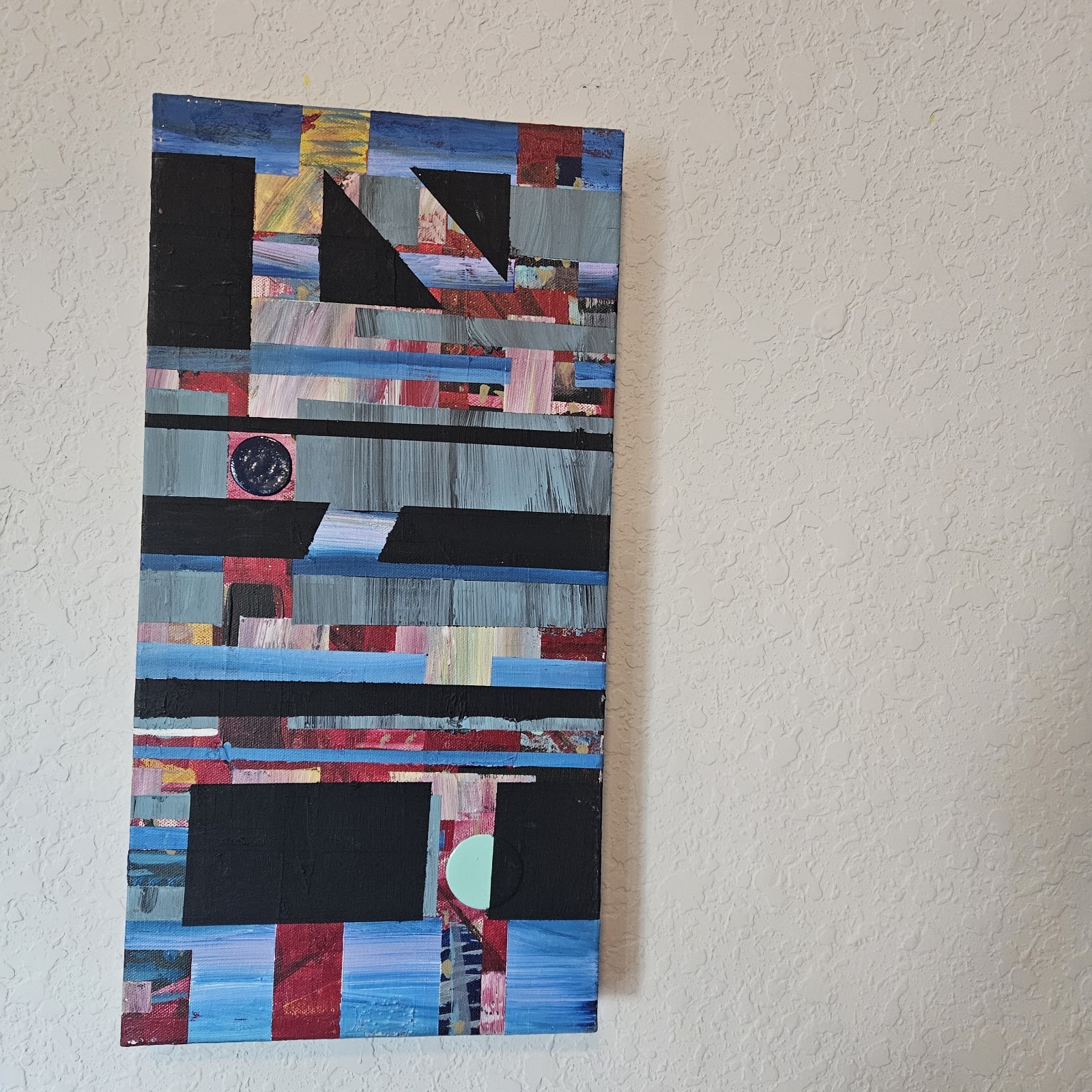 Unitled D009 By Philip Downer Original Painting Abstract Canvas 10X20 Geometric