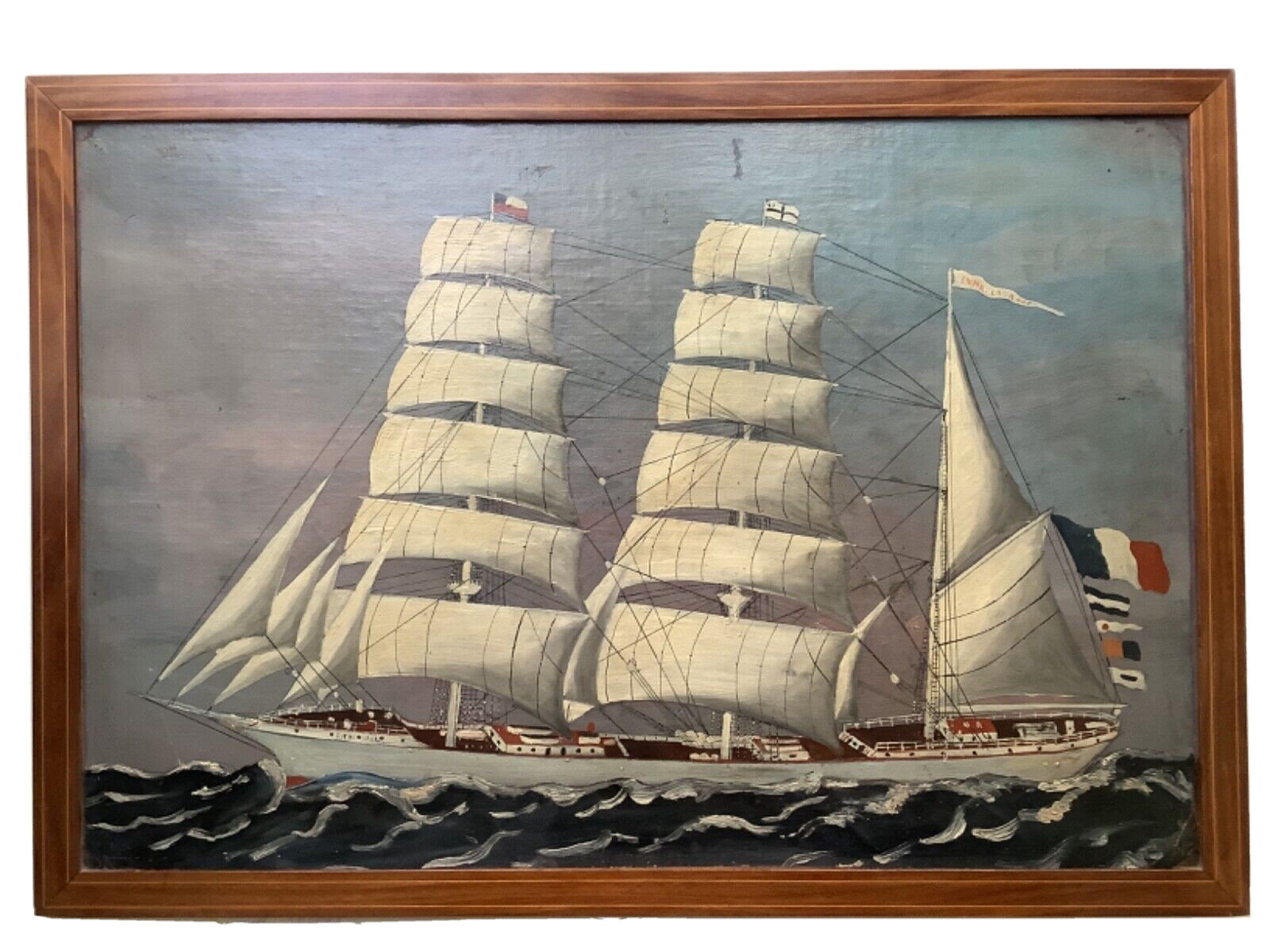 19th Emma LAURANS – Realist Oil – Yacht Three Mast Sailboat in Turbulent Sea