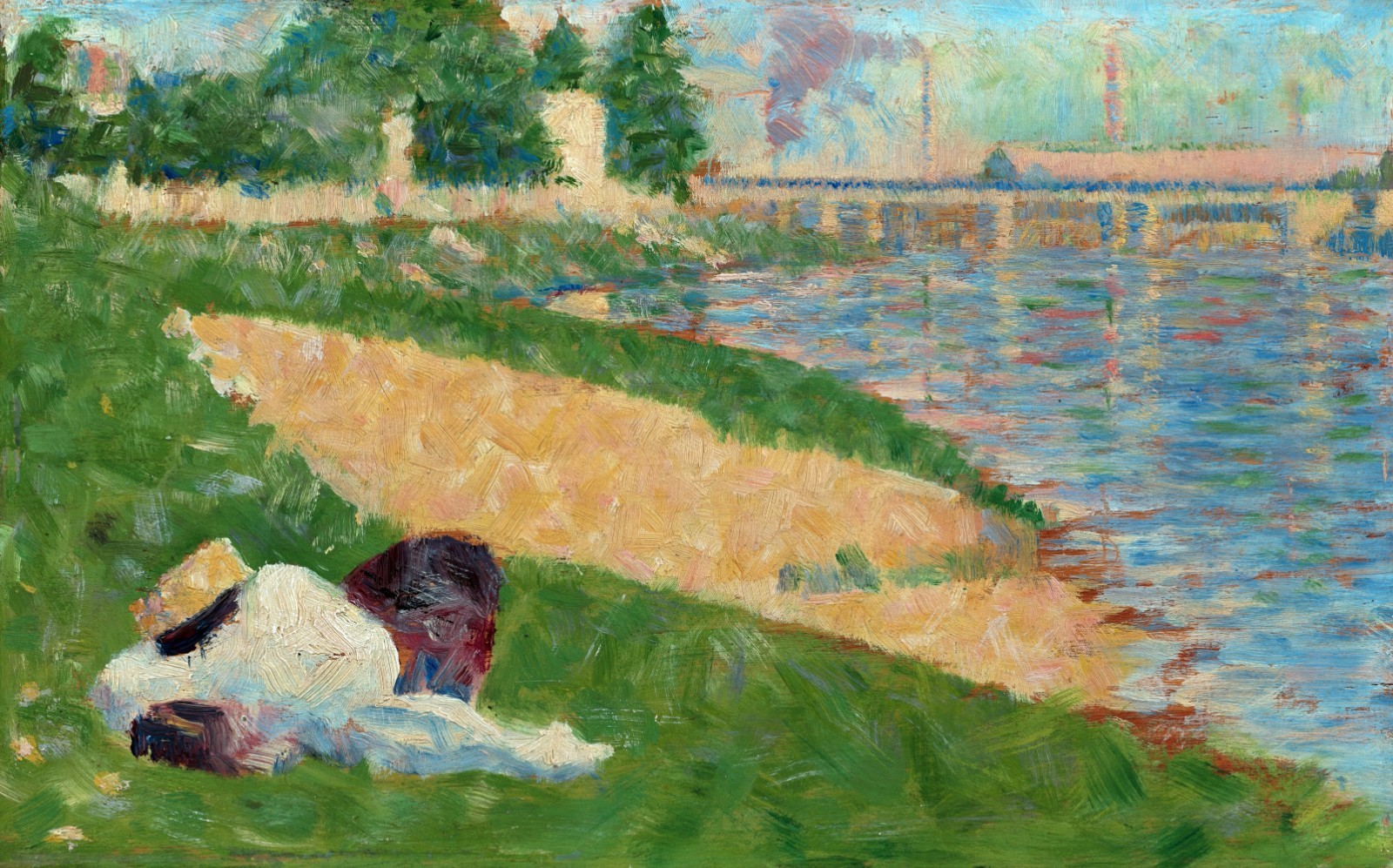 Georges Seurat Clothing on the Bank Reproduction – Giclee Canvas/Paper/Stretched