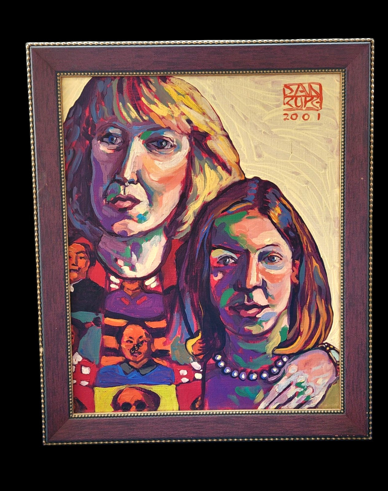 Dan Rupe (American b-1952) Expressionist Oil on Canvas LGBT Portrait Painting