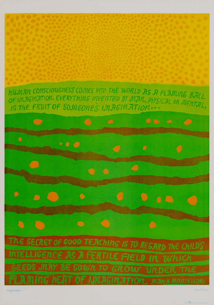 1968 Imagination Poster Lucia Capacchion Pearce LooArt #913 USA Peace Signed Art