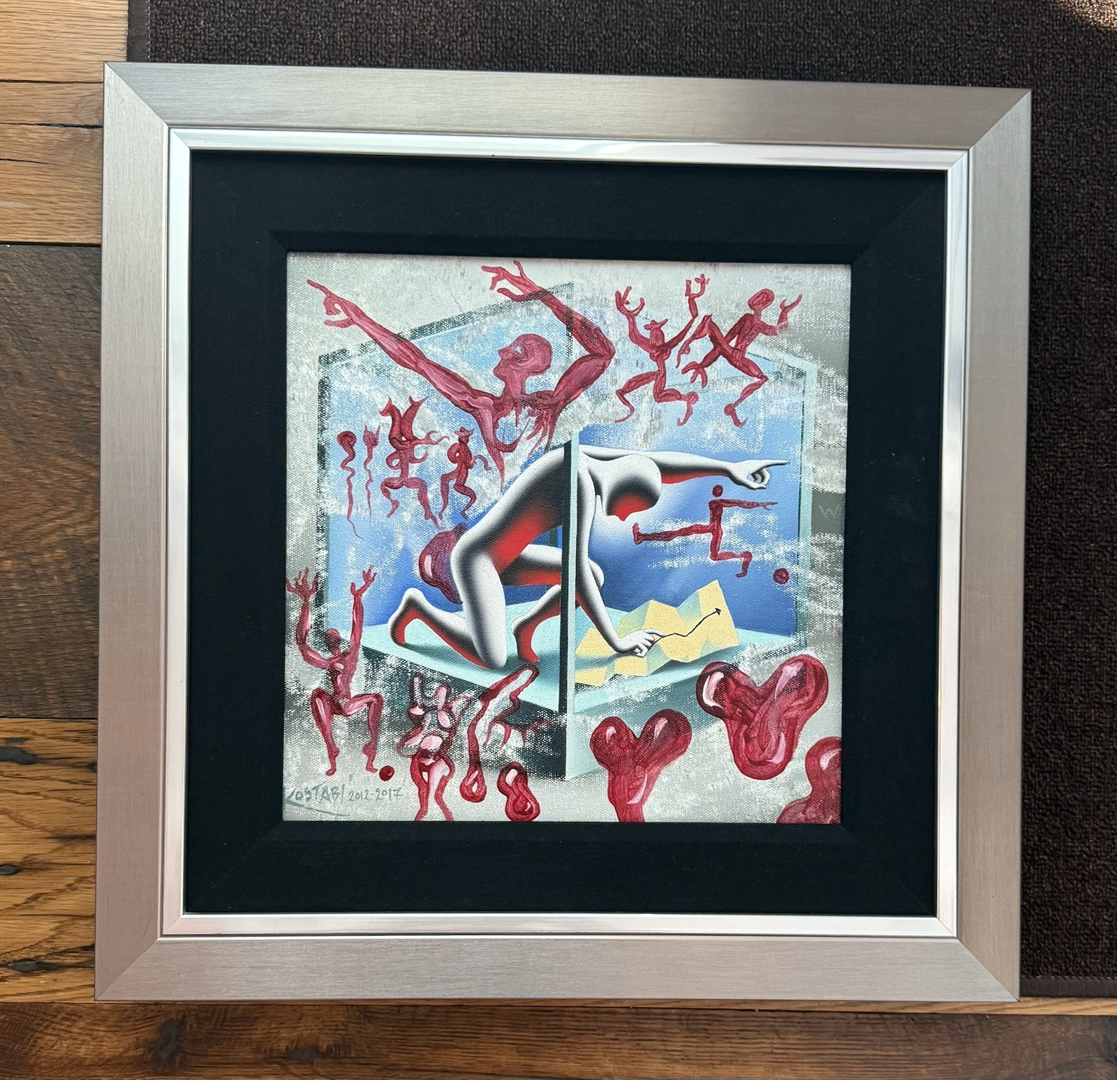“If All Else Fails” By Mark Kostabi Original Hand-Signed Oil On Canvas