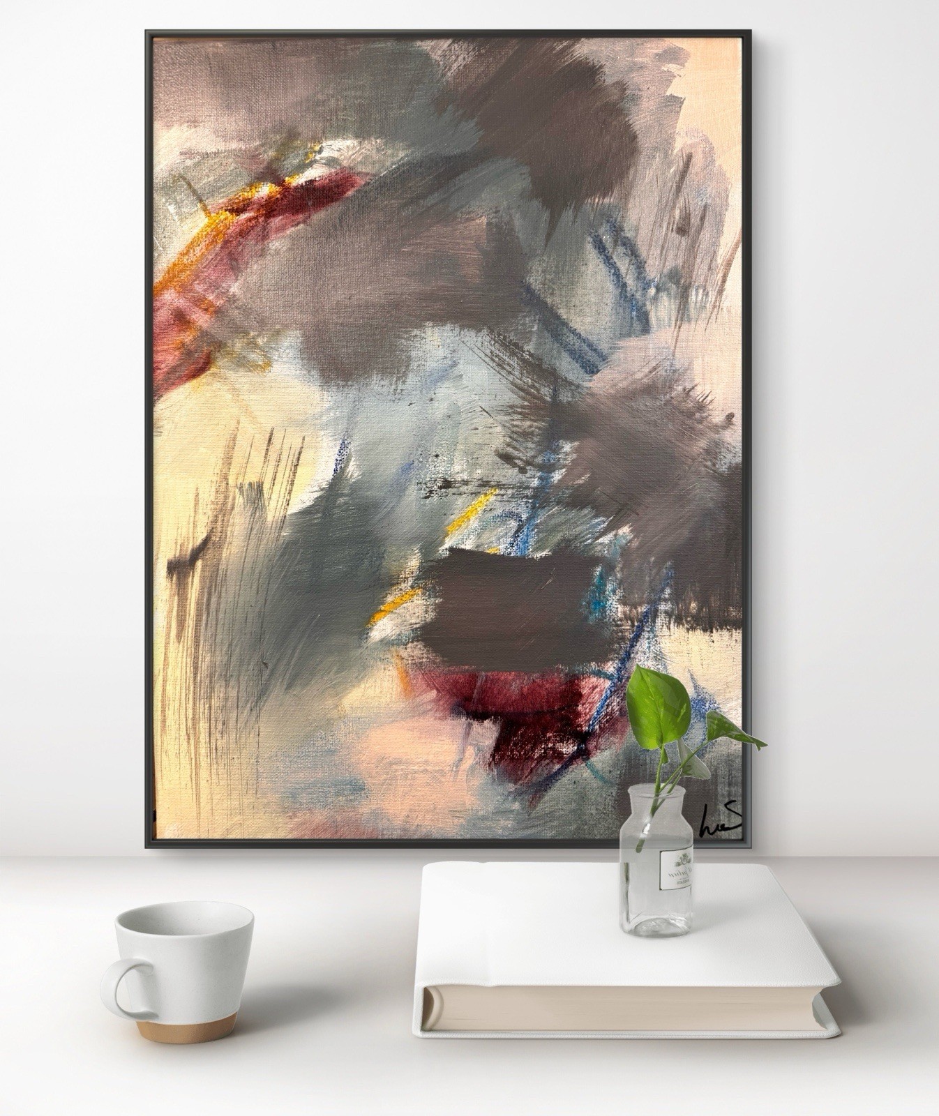 SAMATOWIC Original 12×16 Abstract Expressionism Hand Painted Signed Fine Art 197