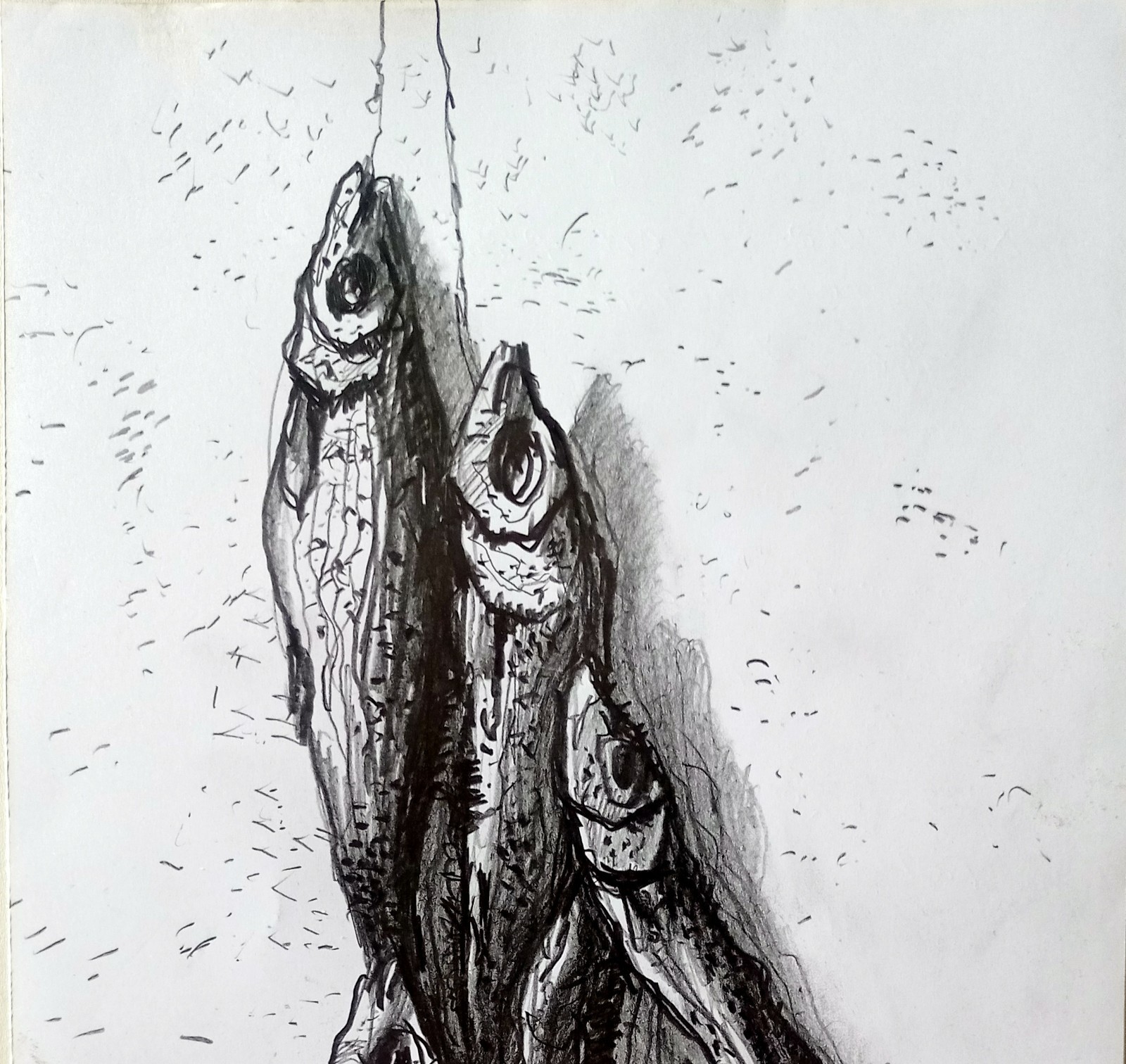 Fish Graphics Painting Original Art Impression Oil Painting 11.8 x 7 in
