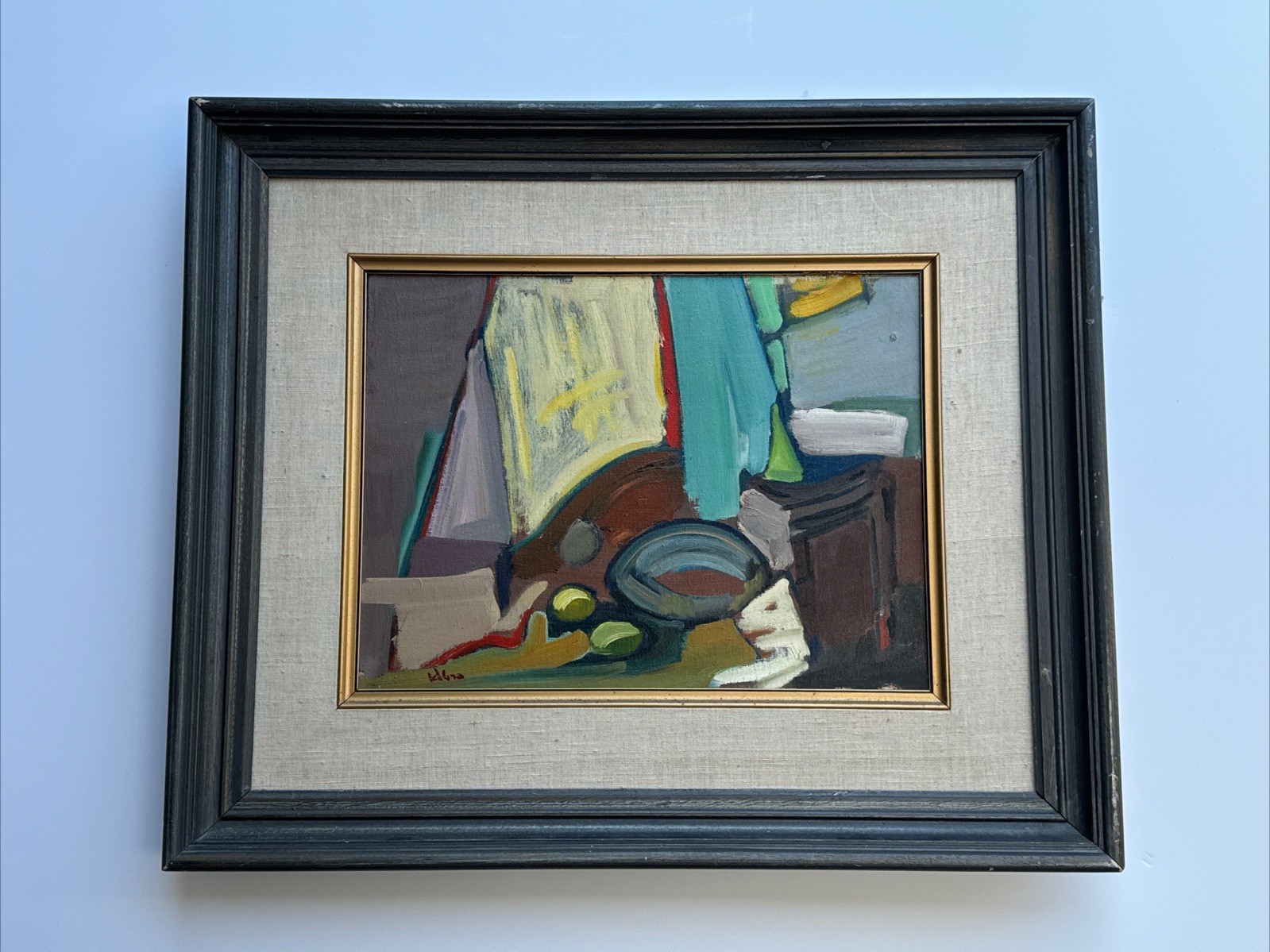 VINTAGE ABSTRACT PAINTING JEWISH MODERNIST STILL LIFE MYSTERY EXPRESSIONIST