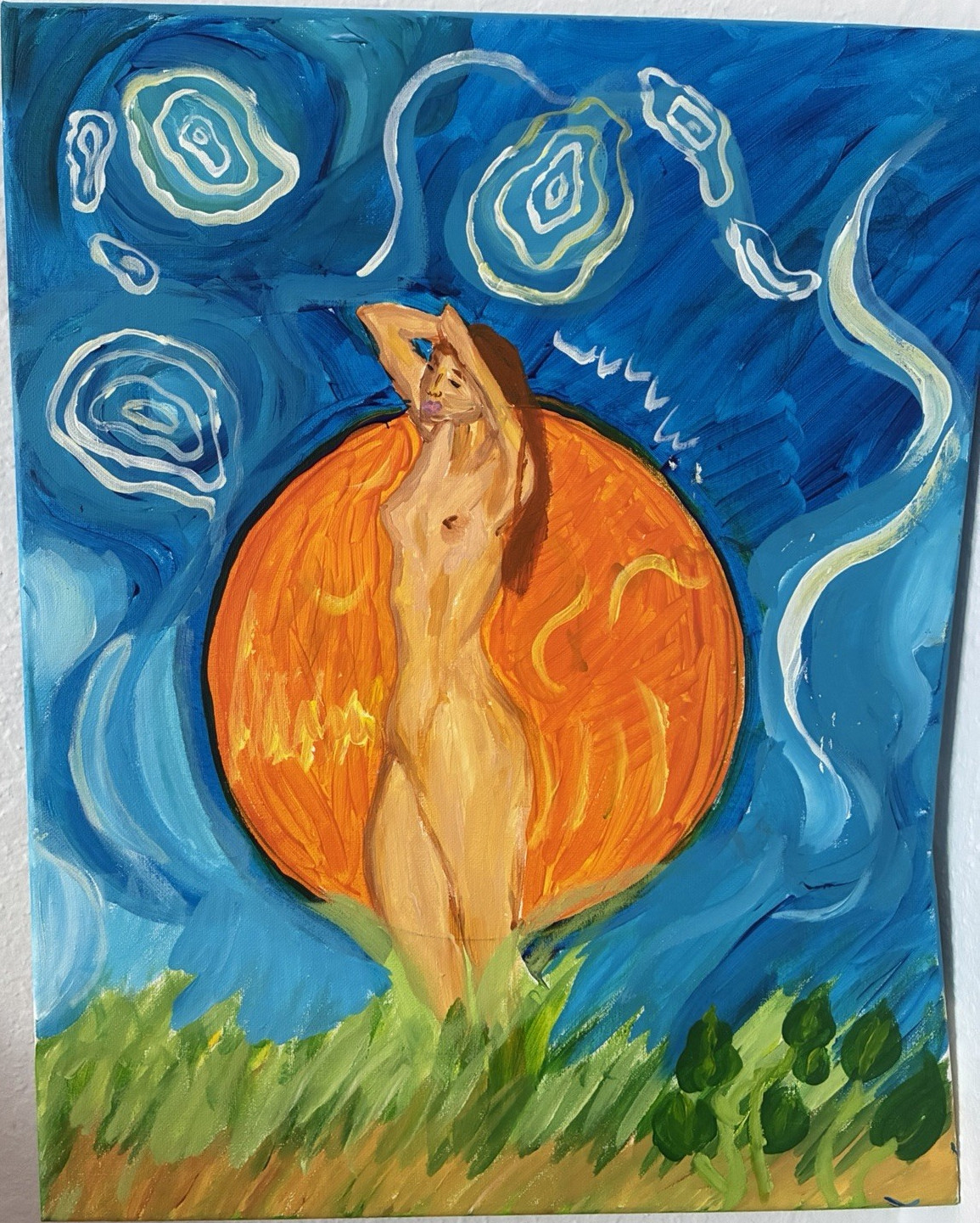 Nude Woman Nature Dance Unframed Contemporary Expressionism