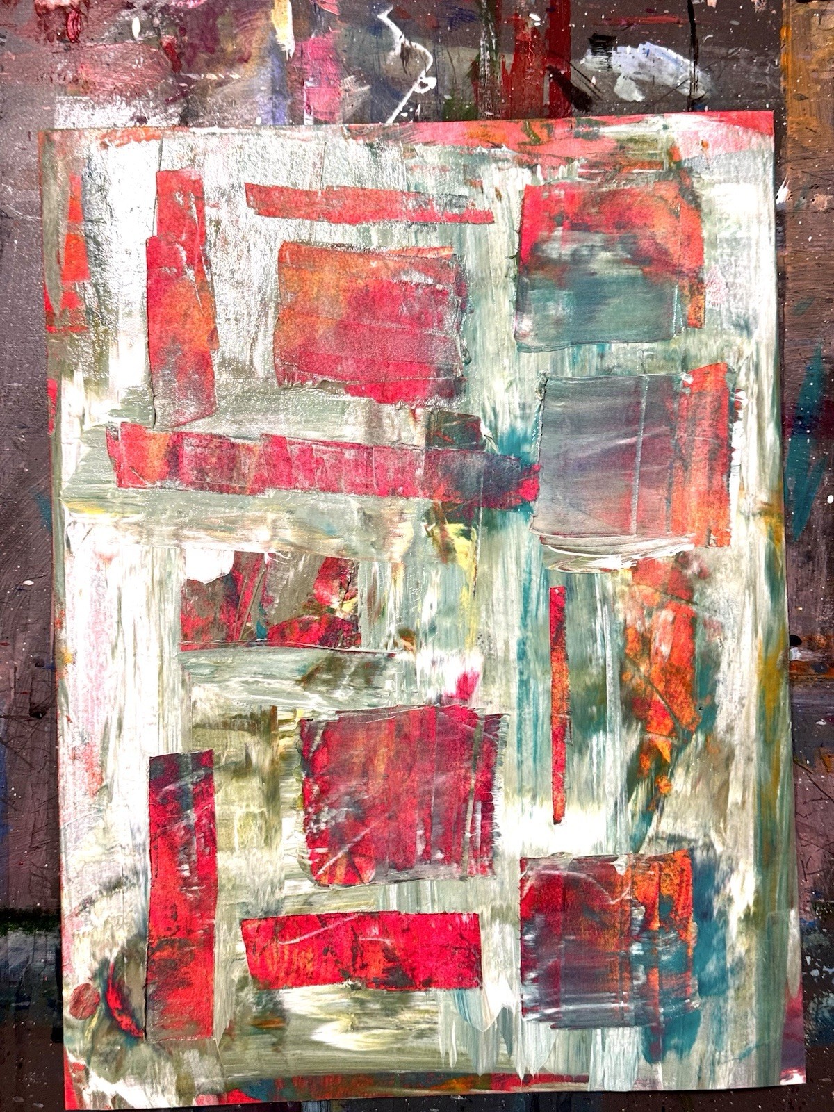Original Abstract Expressionism 9X12 Windows Paper Ink Handmade Signed 14