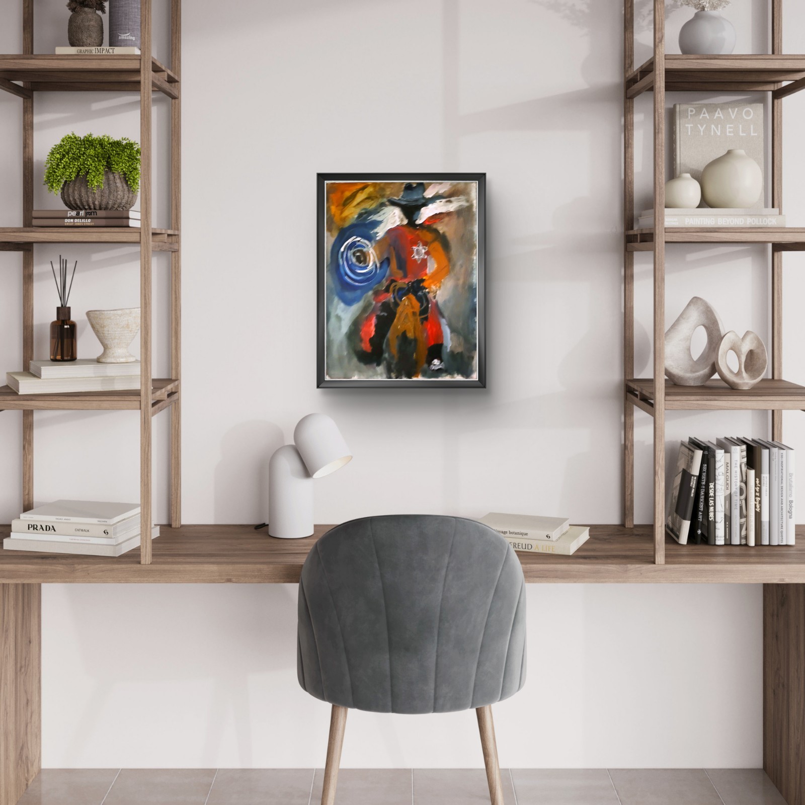 Cowboy Unique Abstract Expressionism Wall Art Canvas Board 11×14