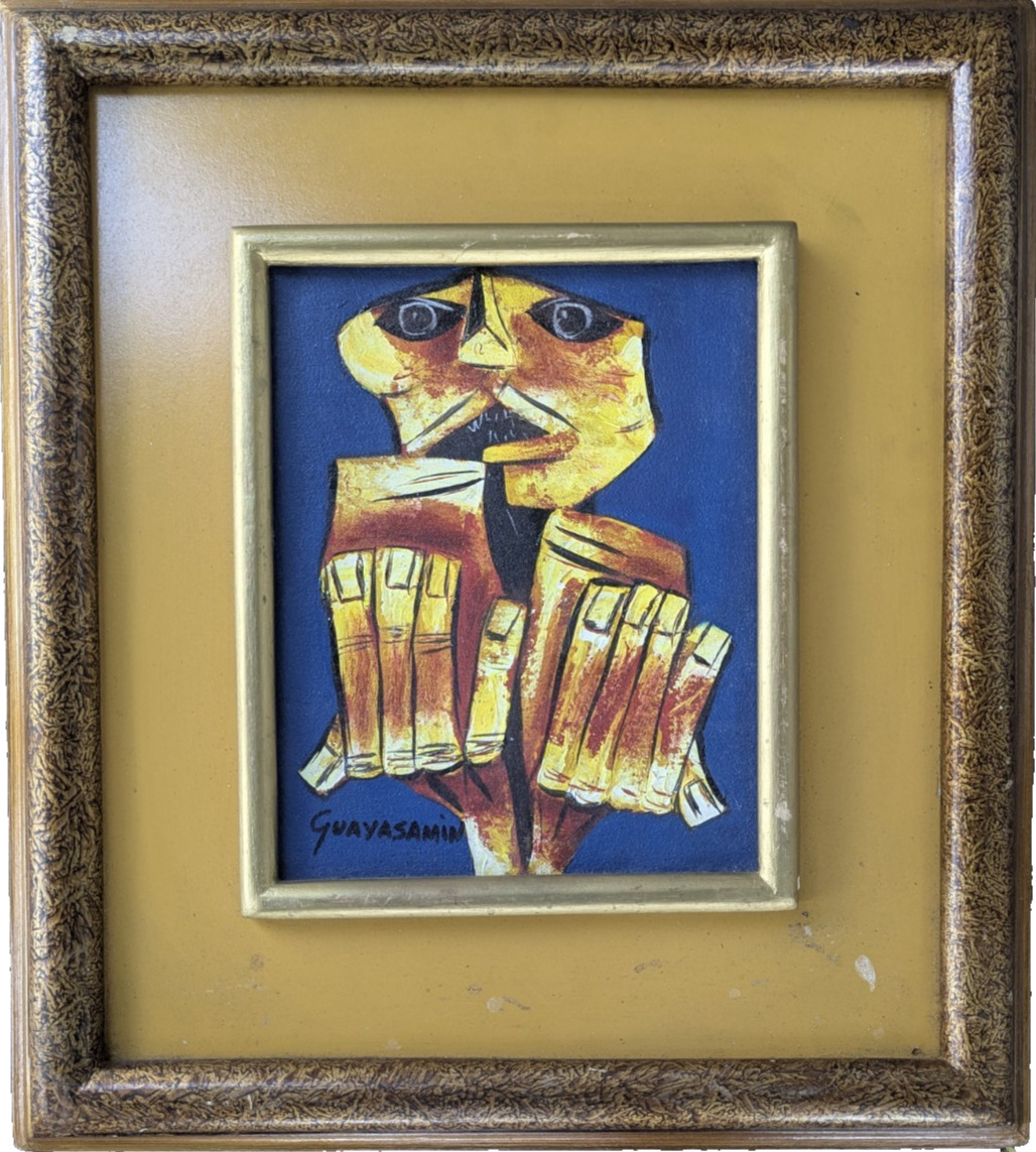Expressionist Oil Painting Signed “Guayasamín” Latin American Style 8×10 Canvas