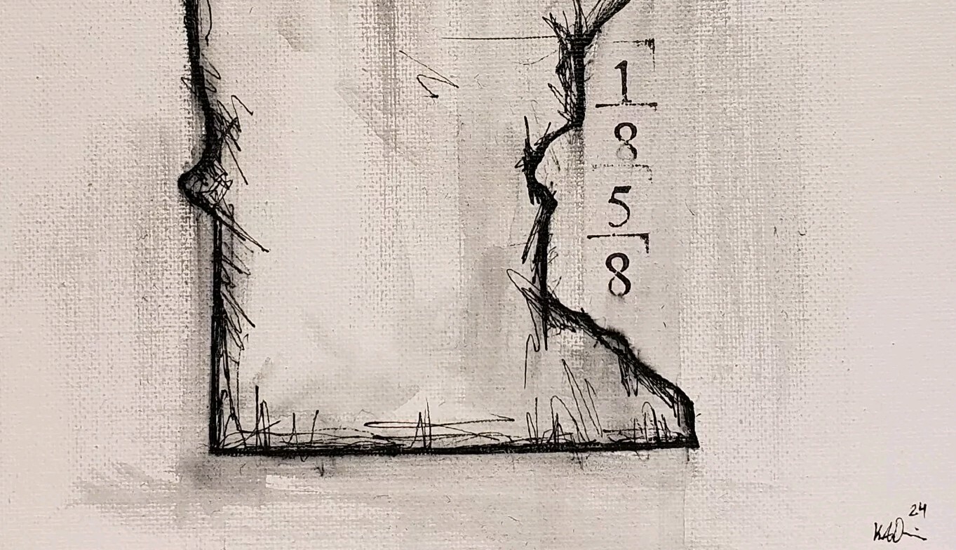 Original Abstract Modern Minimal Ink Painting By K.A.Davis » Minnesota «