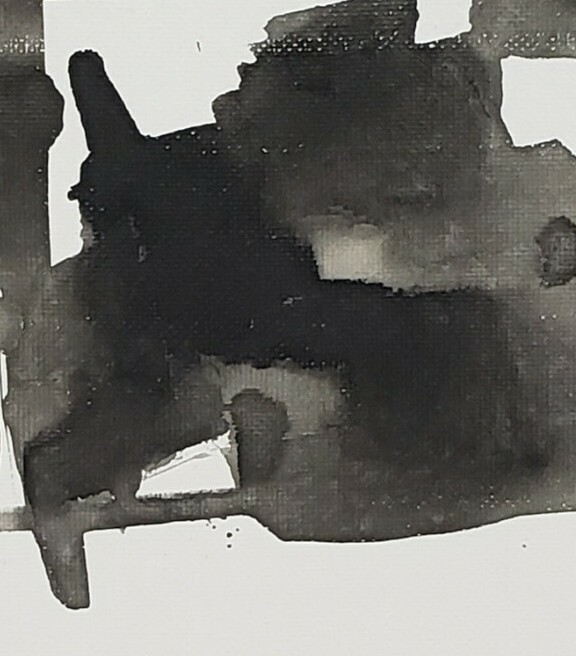 No.04 Original Abstract Modern Minimal Black Ink Painting By K.A.Davis