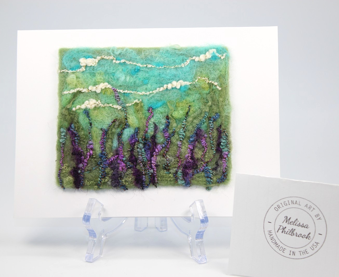 Wildflowers Blank Gift Greeting Card Alpine Meadow Needle Felt Melissa Philbrook