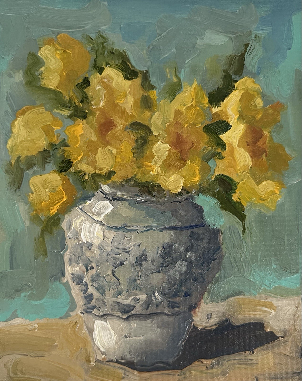 Flowers Original Impressionist Oil Painting Still Life Art Floral Artwork