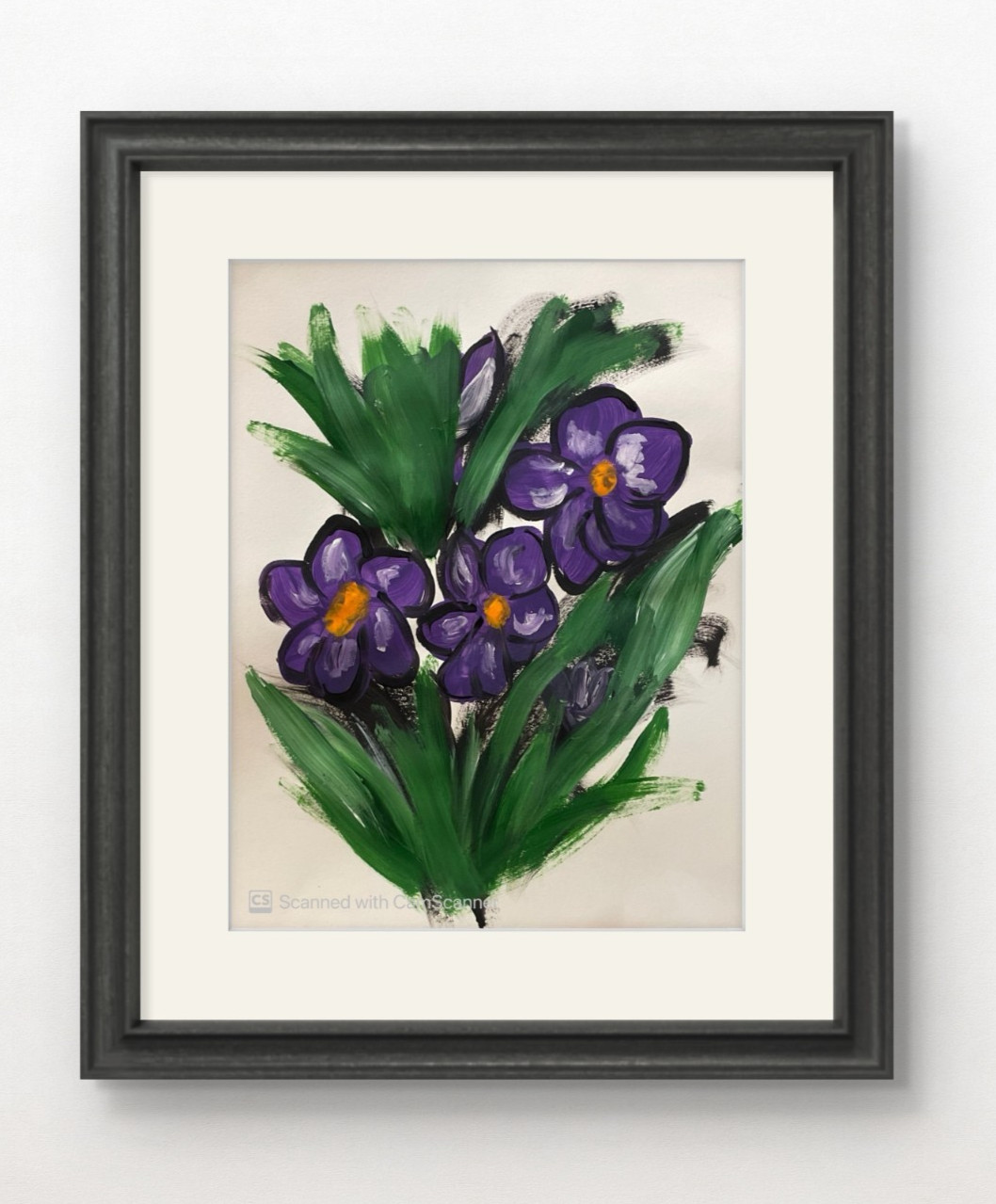 Messa Art: Wild Iris- Acrylic Neo Expressionism Original 11×14 Paper Signed Art