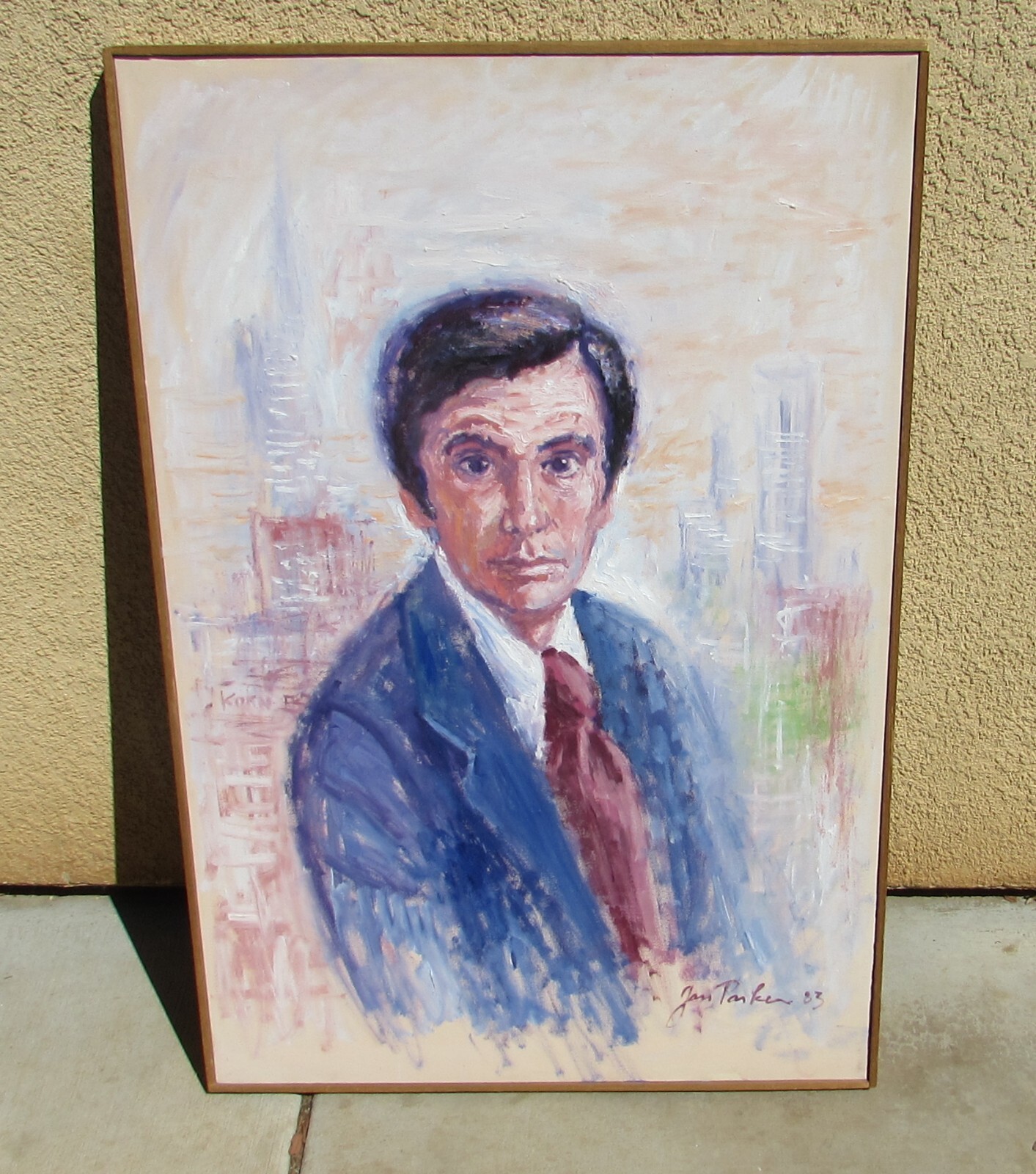 JAN PARKER (British born 1941) Portrait of a Man, 36″ x 23-1/2″ oil painting