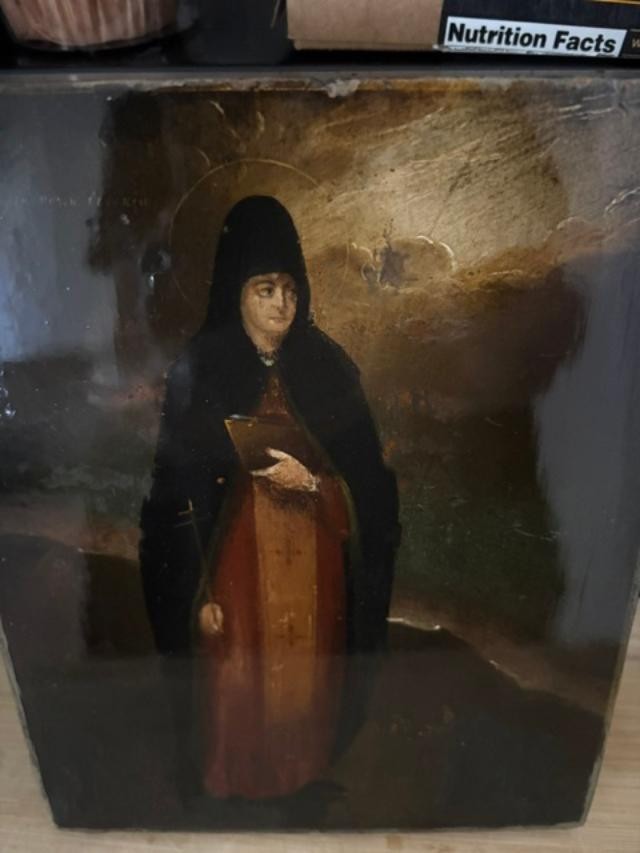 ANTIQUE ITALIAN OIL PANTING AN WOOD 18 / 19 CENTURY 9 X 7 INCHES