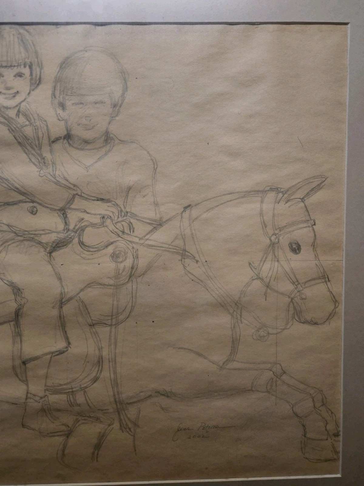 Vintage Nostalgic Americana Art Set Oil Painting & Preliminary Pencil Sketch