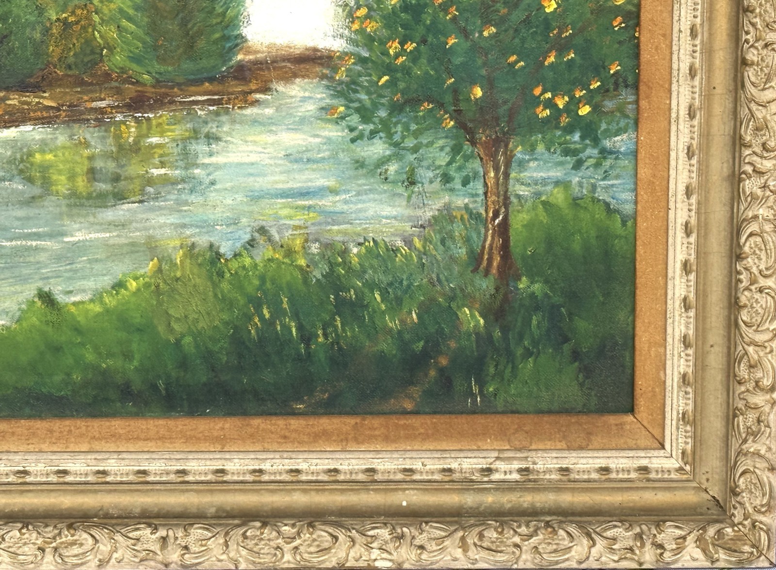 VTG Early 20th C Origin. Impressionistic O/B «River Landscape» Signed E. Keller!