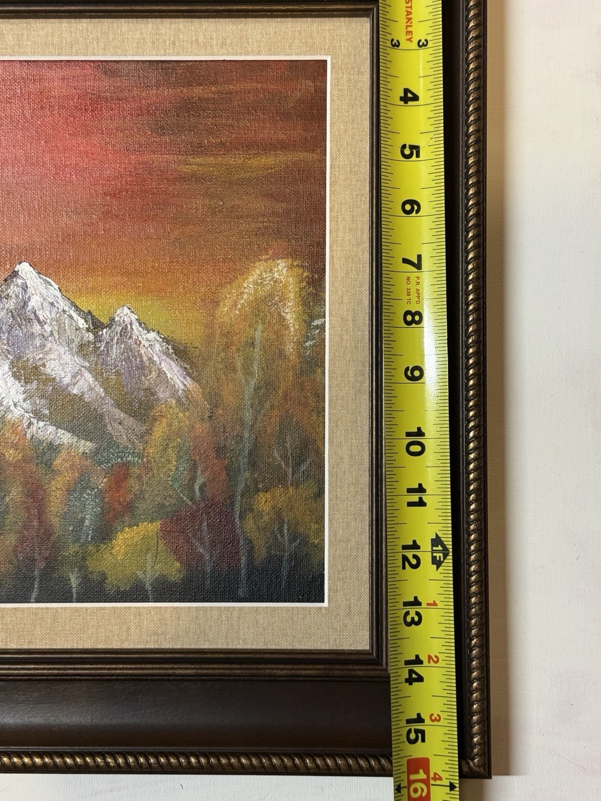 Original Framed Autumn Mountain Landscape Painting New England Fall Art Unsigned