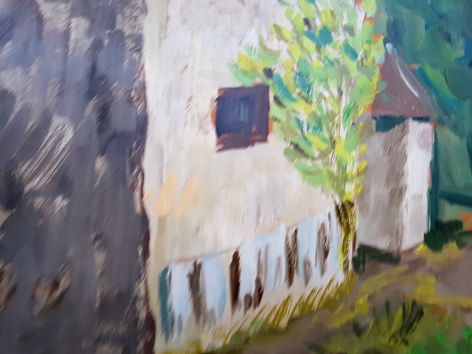 No.: 1033 oil painting artwork frame painting oil painting city river people