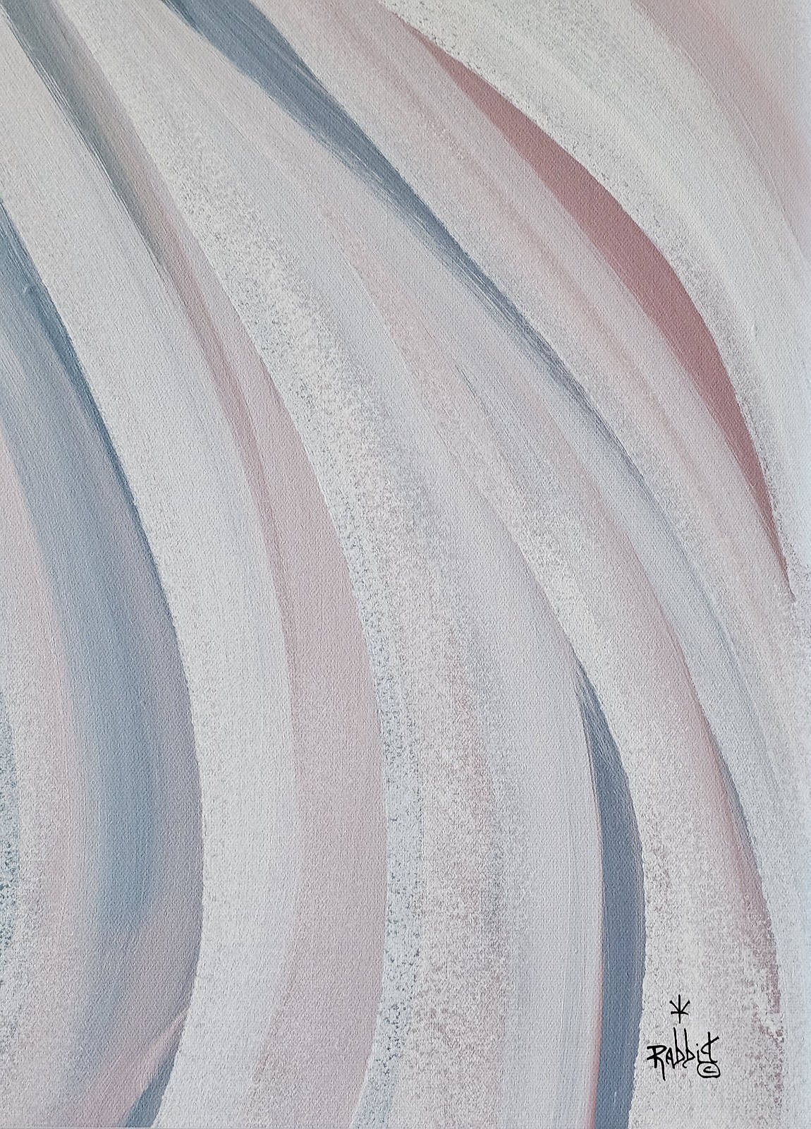 Songs In The Wind Theme William Bill Rabbit Acrylic Painting On Canvas 37×25