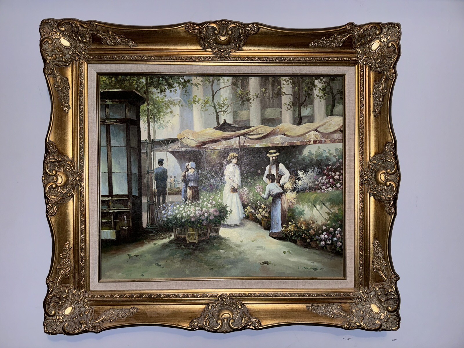 Flower Vendors M801 Painting By L Mannet