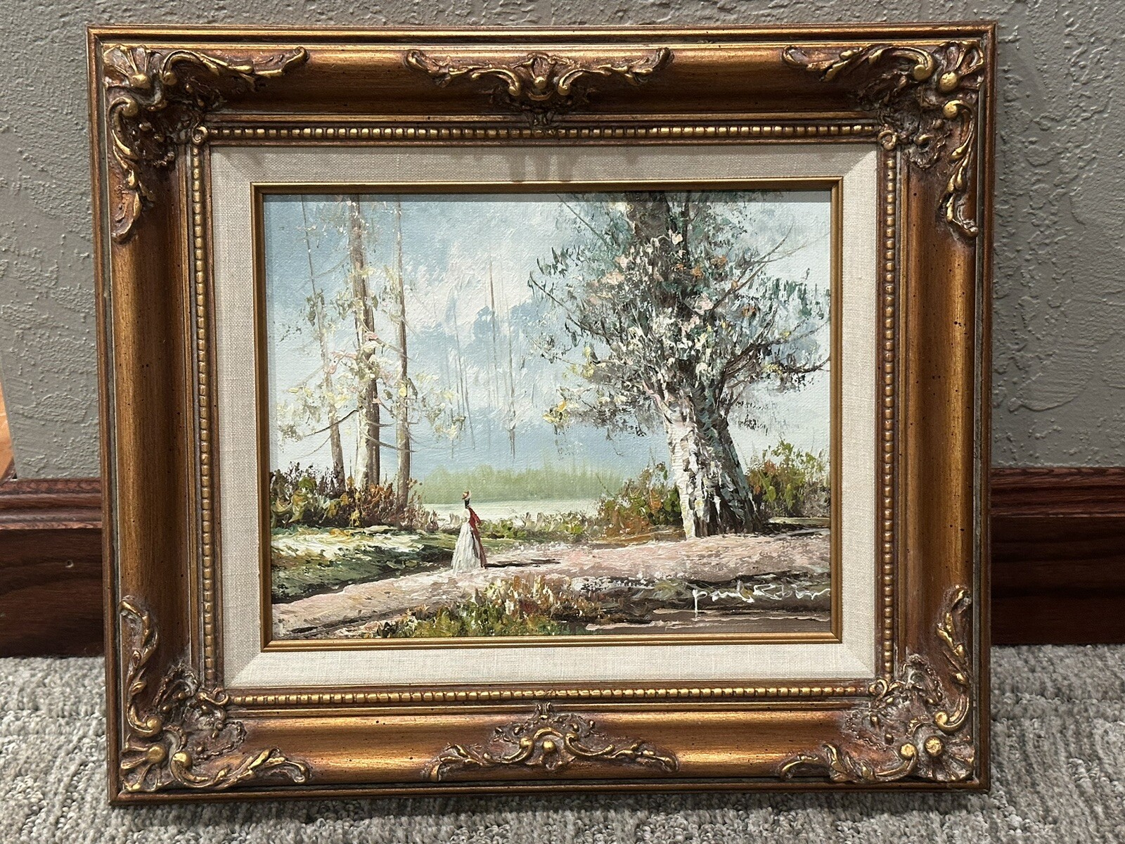 COLLECTORS CORNER OIL PAINTING GOLD WOOD FRAME 14.5″ * 13″ FIT 8″ * 10″ COA EUC