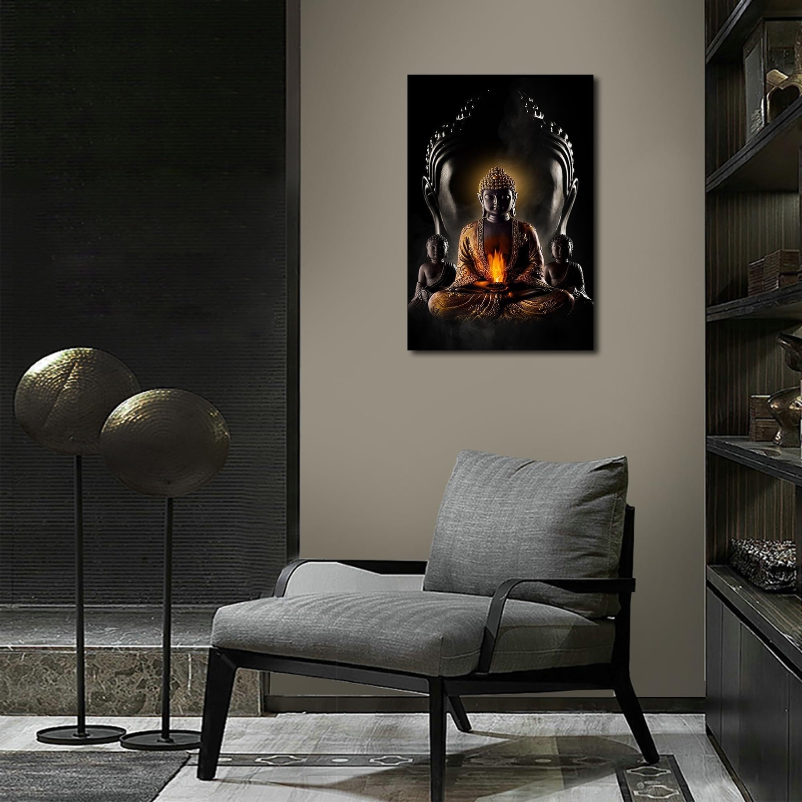 Abstract Buddha Painting Wall Art – Buddhist Wall Art Modern Meditation Art B…