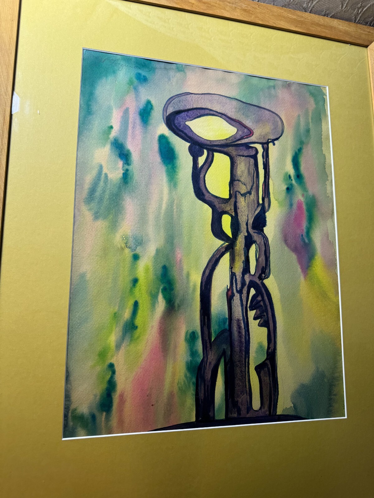 William Ferguson «An Abstract Composition» Watercolor Painting -Framed