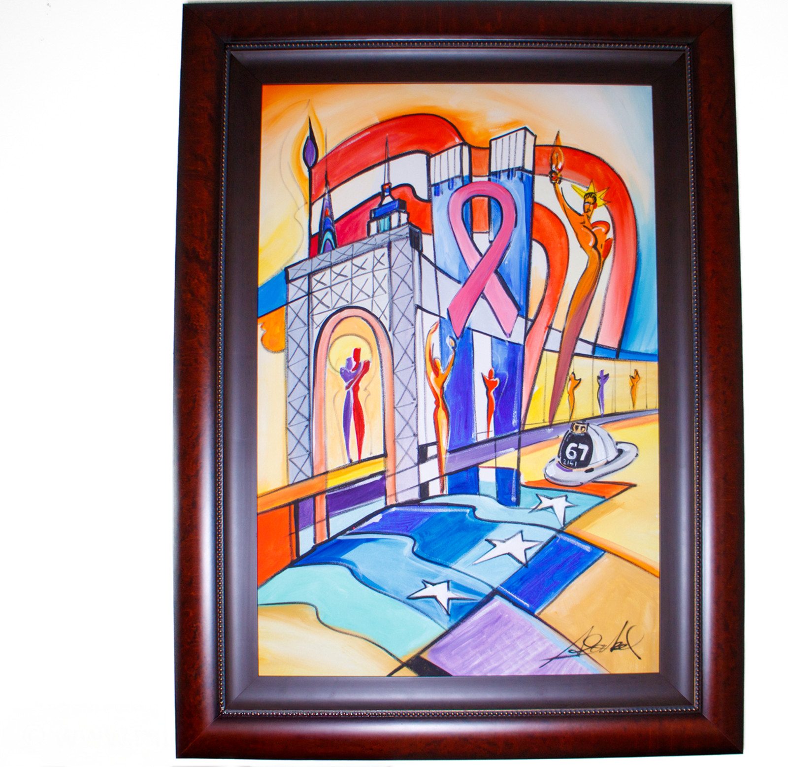 Alfred Gockel Original Acrylic Painting «New Lease on Life» 2007 NYC 9/11 COA