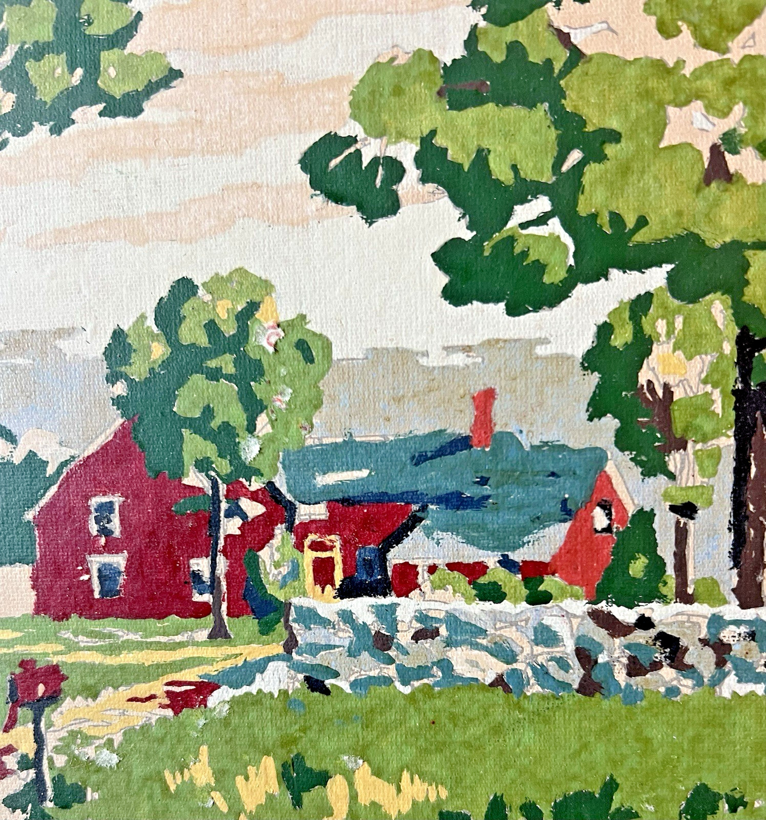LAMBERT Paint by Number #75B RANCH HOUSE Original Frame – Hand Painted