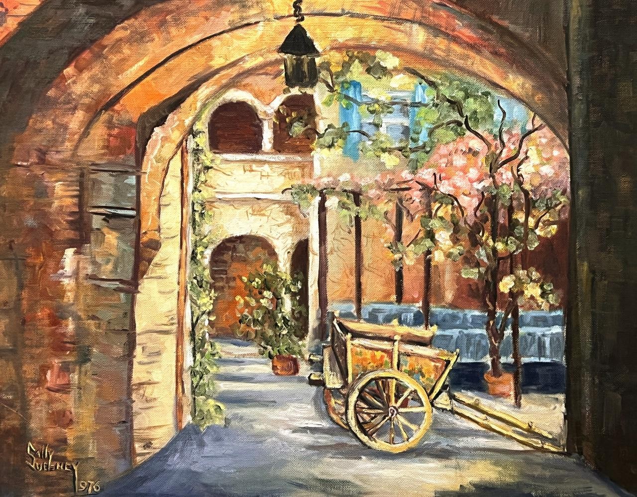 Original Artist Signed Oil Painting Landscape Cityscape Milan Italy Italian Art