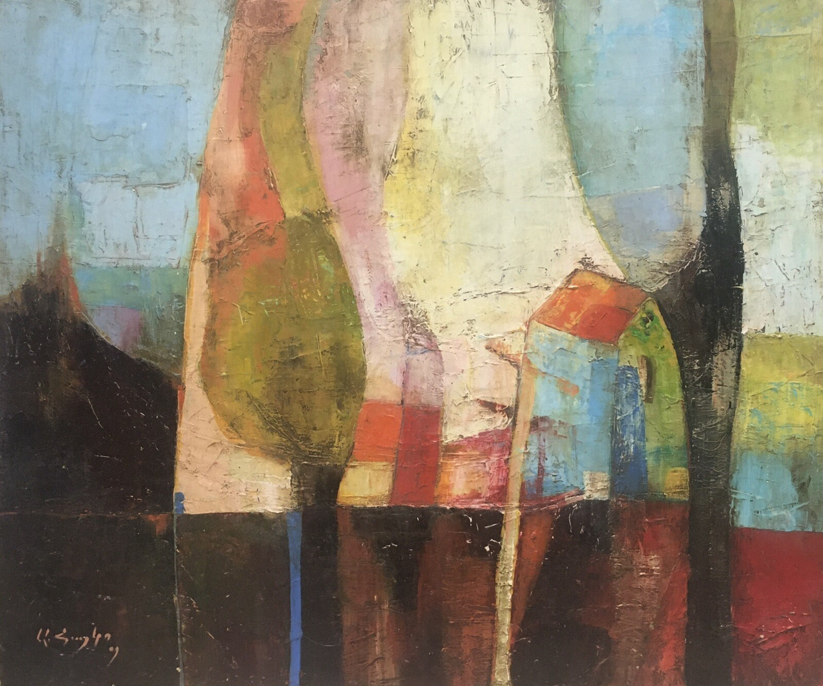 Abstract Landscape Acrylic On heavy duty canvas 40cm X 50cm By Armenian Artist